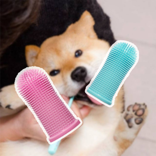 Soft Silicone Pet Finger Toothbrush with Case